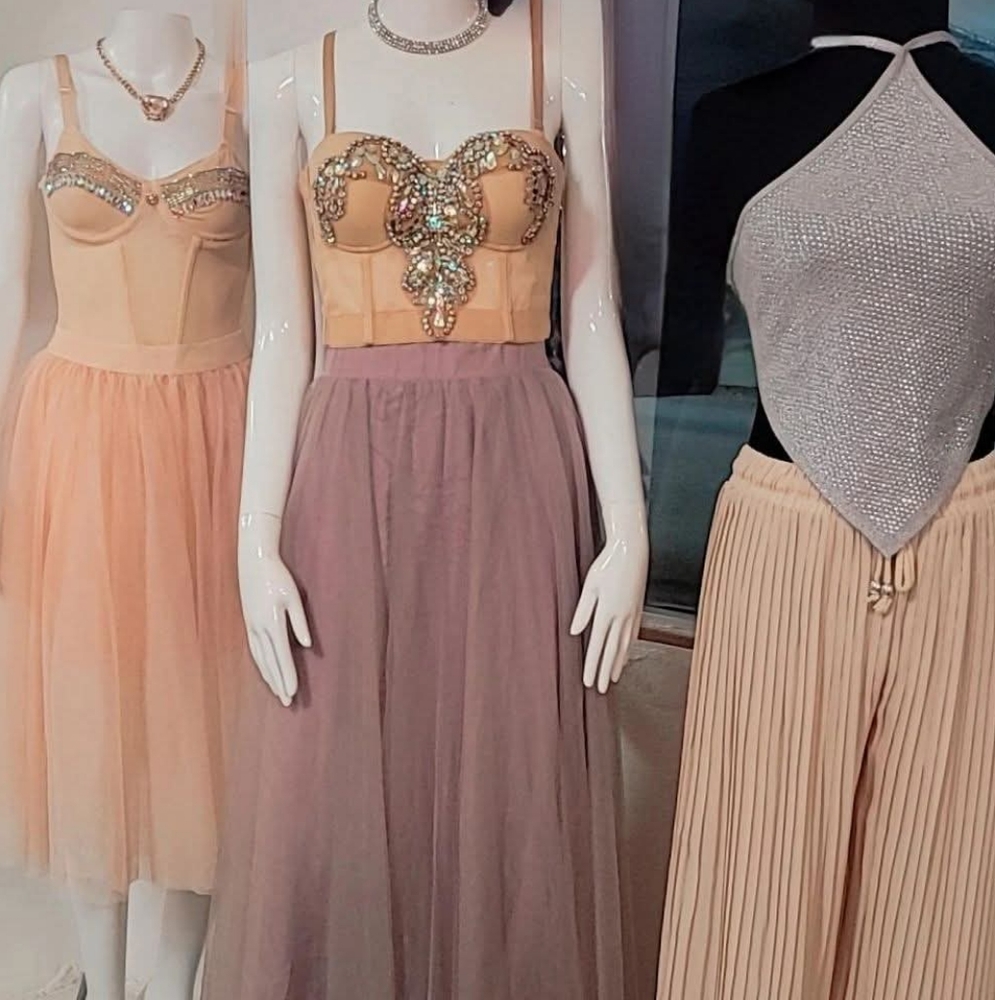 Elegant Peach and Mauve Maxi Dress